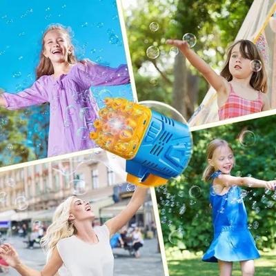 Blue Yellow Bubble Gun for Kids Outdoor Play
