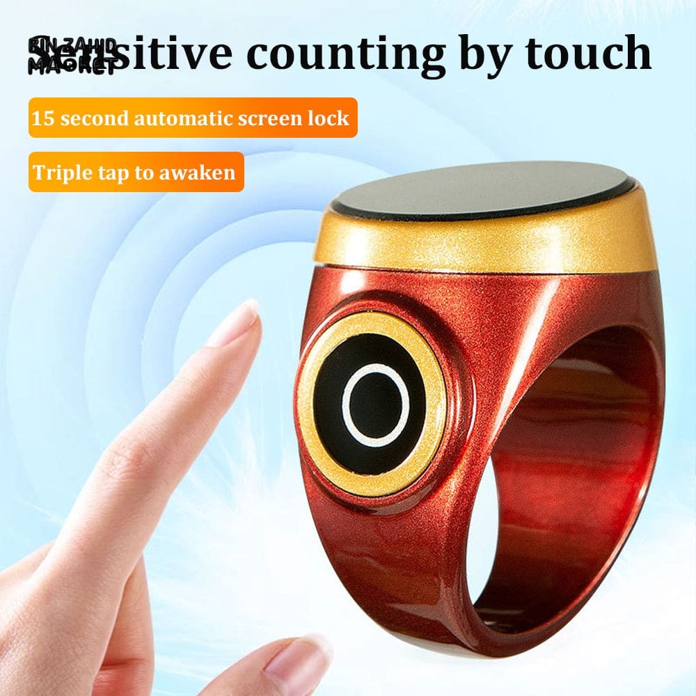 SMART WATERPROOF DIGITAL ZIKR TASBEEH RING – BLUETOOTH 5 PRAYER TIME REMINDER SMART WEARABLE COUNTER