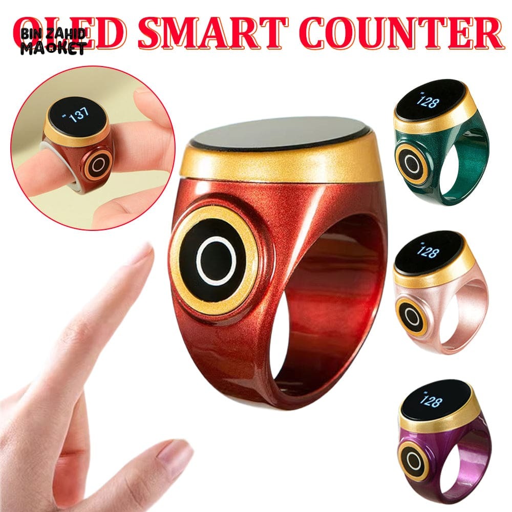 SMART WATERPROOF DIGITAL ZIKR TASBEEH RING – BLUETOOTH 5 PRAYER TIME REMINDER SMART WEARABLE COUNTER