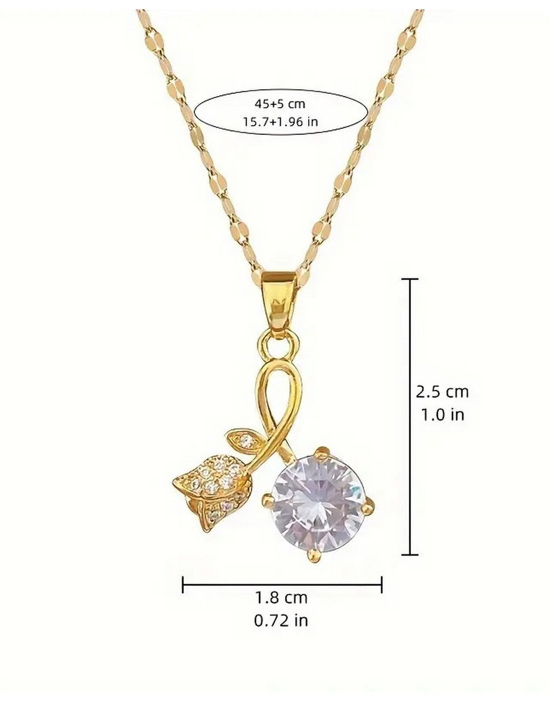 Romantic Rose and Cherry Blossom Pendant Necklace