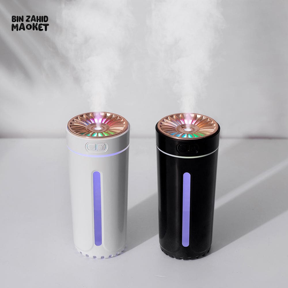 PORTABLE CAR AIR HUMIDIFIER – USB MIST MAKER WITH RGB LED MOOD LIGHT