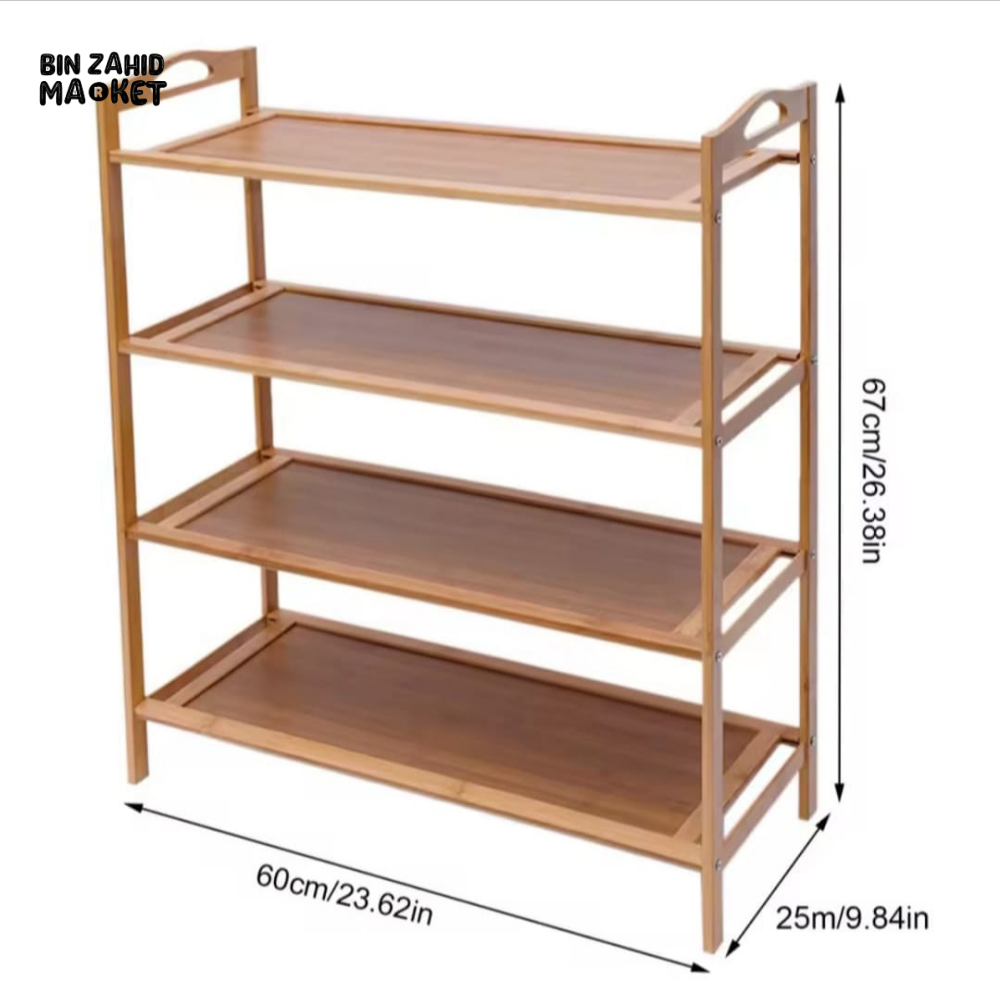 PREMIUM NATURAL BAMBOO STORAGE RACK – KITCHEN BATHROOM & LIVING ROOM