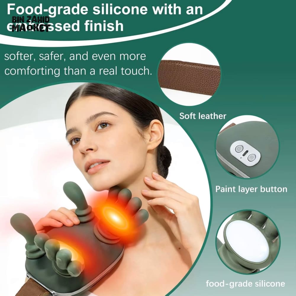 TRAPEZIUS NECK & SHOULDER MASSAGER WITH HEAT – MULTIFUNCTIONAL HOME KNEADING DEVICE