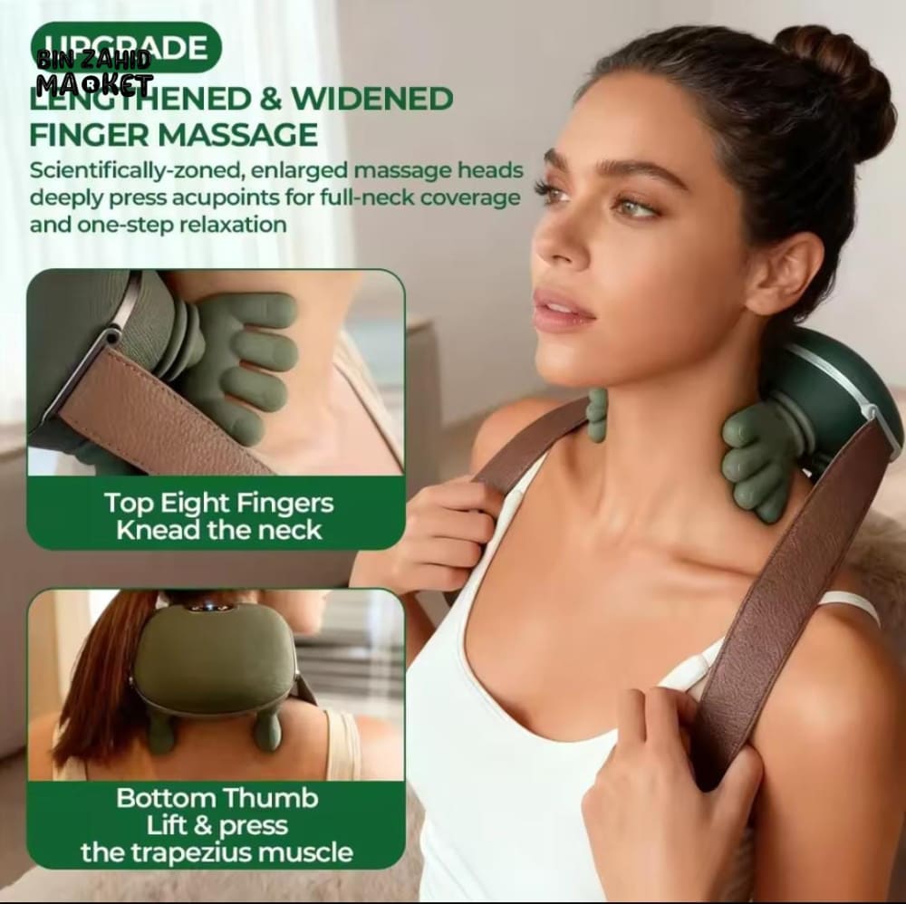 TRAPEZIUS NECK & SHOULDER MASSAGER WITH HEAT – MULTIFUNCTIONAL HOME KNEADING DEVICE